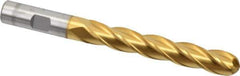 Cleveland - 1/2" Diam, 3" LOC, 4 Flute High Speed Steel Ball End Mill - TiN Finish, Single End, 5" OAL, 1/2" Shank Diam, Spiral Flute - USA Tool & Supply