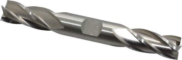 Cleveland - 1/2", 1" LOC, 1/2" Shank Diam, 4-1/2" OAL, 4 Flute, High Speed Steel Square End Mill - Double End, Uncoated, Spiral Flute, 30° Helix, Centercutting, Right Hand Cut, Right Hand Flute, Series HD-4C - USA Tool & Supply