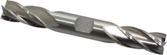 Cleveland - 1/2", 1" LOC, 1/2" Shank Diam, 4-1/2" OAL, 4 Flute, High Speed Steel Square End Mill - Double End, Uncoated, Spiral Flute, 30° Helix, Centercutting, Right Hand Cut, Right Hand Flute, Series HD-4C - USA Tool & Supply
