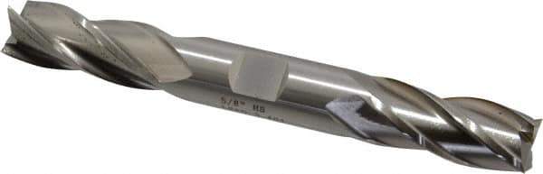 Cleveland - 5/8", 1-3/8" LOC, 5/8" Shank Diam, 5" OAL, 4 Flute, High Speed Steel Square End Mill - Double End, Uncoated, Spiral Flute, 30° Helix, Centercutting, Right Hand Cut, Right Hand Flute, Series HD-4C - USA Tool & Supply