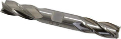 Cleveland - 5/8", 1-3/8" LOC, 5/8" Shank Diam, 5" OAL, 4 Flute, High Speed Steel Square End Mill - Double End, Uncoated, Spiral Flute, 30° Helix, Centercutting, Right Hand Cut, Right Hand Flute, Series HD-4C - USA Tool & Supply