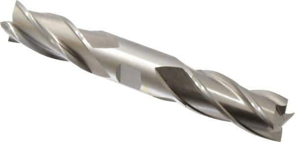 Cleveland - 7/8", 1-7/8" LOC, 7/8" Shank Diam, 6-1/8" OAL, 4 Flute, High Speed Steel Square End Mill - Double End, Uncoated, Spiral Flute, 30° Helix, Centercutting, Right Hand Cut, Right Hand Flute, Series HD-4C - USA Tool & Supply
