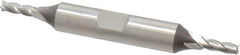 Cleveland - 9/64", 7/16" LOC, 3/8" Shank Diam, 3-1/8" OAL, 4 Flute, High Speed Steel Square End Mill - Double End, Uncoated, Spiral Flute, 30° Helix, Centercutting, Right Hand Cut, Right Hand Flute, Series HD-4C - USA Tool & Supply