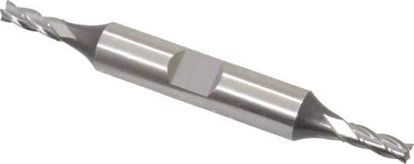 Cleveland - 5/32", 0.438" LOC, 3/8" Shank Diam, 3-1/8" OAL, 4 Flute, High Speed Steel Square End Mill - Double End, Uncoated, Spiral Flute, 30° Helix, Centercutting, Right Hand Cut, Right Hand Flute, Series HD-4C - USA Tool & Supply