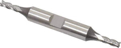 Cleveland - 5/32", 0.438" LOC, 3/8" Shank Diam, 3-1/8" OAL, 4 Flute, High Speed Steel Square End Mill - Double End, Uncoated, Spiral Flute, 30° Helix, Centercutting, Right Hand Cut, Right Hand Flute, Series HD-4C - USA Tool & Supply
