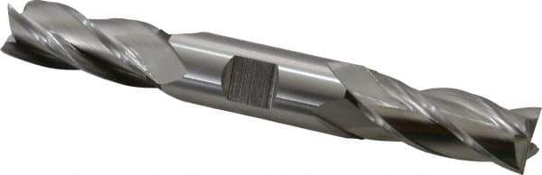 Cleveland - 11/16", 1-5/8" LOC, 3/4" Shank Diam, 5-5/8" OAL, 4 Flute, High Speed Steel Square End Mill - Double End, Uncoated, Spiral Flute, 30° Helix, Centercutting, Right Hand Cut, Right Hand Flute, Series HD-4C - USA Tool & Supply
