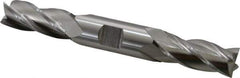 Cleveland - 11/16", 1-5/8" LOC, 3/4" Shank Diam, 5-5/8" OAL, 4 Flute, High Speed Steel Square End Mill - Double End, Uncoated, Spiral Flute, 30° Helix, Centercutting, Right Hand Cut, Right Hand Flute, Series HD-4C - USA Tool & Supply