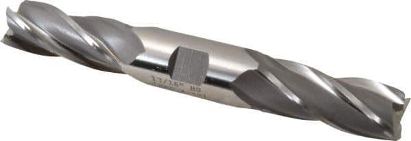 Cleveland - 13/16", 1-7/8" LOC, 7/8" Shank Diam, 6-1/8" OAL, 4 Flute, High Speed Steel Square End Mill - Double End, Uncoated, Spiral Flute, 30° Helix, Centercutting, Right Hand Cut, Right Hand Flute, Series HD-4C - USA Tool & Supply