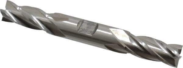 Cleveland - 19/32", 1-3/8" LOC, 5/8" Shank Diam, 5" OAL, 4 Flute, High Speed Steel Square End Mill - Double End, Uncoated, Spiral Flute, 30° Helix, Centercutting, Right Hand Cut, Right Hand Flute, Series HD-4C - USA Tool & Supply