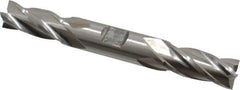 Cleveland - 19/32", 1-3/8" LOC, 5/8" Shank Diam, 5" OAL, 4 Flute, High Speed Steel Square End Mill - Double End, Uncoated, Spiral Flute, 30° Helix, Centercutting, Right Hand Cut, Right Hand Flute, Series HD-4C - USA Tool & Supply