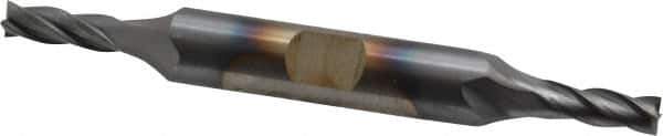 Cleveland - 3/16", 1/2" LOC, 3/8" Shank Diam, 3-1/4" OAL, 4 Flute, High Speed Steel Square End Mill - Double End, TiCN Finish, Spiral Flute, 30° Helix, Centercutting, Right Hand Cut, Right Hand Flute, Series HD-4C - USA Tool & Supply