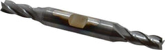 Cleveland - 17/64", 11/16" LOC, 3/8" Shank Diam, 3-3/8" OAL, 4 Flute, High Speed Steel Square End Mill - Double End, TiCN Finish, Spiral Flute, 30° Helix, Centercutting, Right Hand Cut, Right Hand Flute, Series HD-4C - USA Tool & Supply