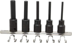 Proto - 5 Piece 3/8" Drive Metric Impact Hex Bit Socket Set - 4 to 10mm Hex - USA Tool & Supply