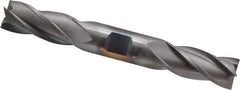 Cleveland - 3/4", 1-5/8" LOC, 3/4" Shank Diam, 5-5/8" OAL, 4 Flute, High Speed Steel Square End Mill - Double End, TiCN Finish, Spiral Flute, 30° Helix, Centercutting, Right Hand Cut, Right Hand Flute, Series HD-4C - USA Tool & Supply