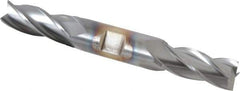 Cleveland - 11/16", 1-5/8" LOC, 3/4" Shank Diam, 5-5/8" OAL, 4 Flute, High Speed Steel Square End Mill - Double End, TiCN Finish, Spiral Flute, 30° Helix, Centercutting, Right Hand Cut, Right Hand Flute, Series HD-4C - USA Tool & Supply