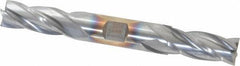 Cleveland - 19/32", 1-3/8" LOC, 5/8" Shank Diam, 5" OAL, 4 Flute, High Speed Steel Square End Mill - Double End, TiCN Finish, Spiral Flute, 30° Helix, Centercutting, Right Hand Cut, Right Hand Flute, Series HD-4C - USA Tool & Supply