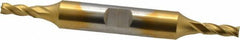 Cleveland - 5/32", 7/16" LOC, 3/8" Shank Diam, 3-1/8" OAL, 4 Flute, High Speed Steel Square End Mill - Double End, TiN Finish, Spiral Flute, 30° Helix, Centercutting, Right Hand Cut, Right Hand Flute, Series HD-4C - USA Tool & Supply