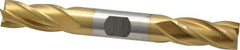 Cleveland - 1/2", 1" LOC, 1/2" Shank Diam, 4-1/2" OAL, 4 Flute, High Speed Steel Square End Mill - Double End, TiN Finish, Spiral Flute, 30° Helix, Centercutting, Right Hand Cut, Right Hand Flute, Series HD-4C - USA Tool & Supply