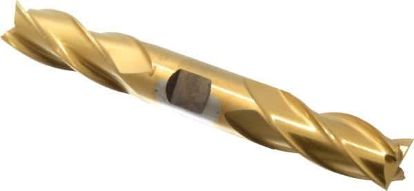 Cleveland - 3/4", 1-5/8" LOC, 3/4" Shank Diam, 5-5/8" OAL, 4 Flute, High Speed Steel Square End Mill - Double End, TiN Finish, Spiral Flute, 30° Helix, Centercutting, Right Hand Cut, Right Hand Flute, Series HD-4C - USA Tool & Supply