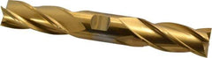 Cleveland - 7/8", 1-7/8" LOC, 7/8" Shank Diam, 6-1/8" OAL, 4 Flute, High Speed Steel Square End Mill - Double End, TiN Finish, Spiral Flute, 30° Helix, Centercutting, Right Hand Cut, Right Hand Flute, Series HD-4C - USA Tool & Supply
