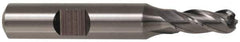 Cleveland - 1-1/4" Diam, 2" LOC, 4 Flute High Speed Steel Ball End Mill - Uncoated, Single End, 4-1/2" OAL, 1-1/4" Shank Diam, Spiral Flute - USA Tool & Supply