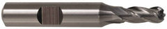 Cleveland - 5/8" Diam, 2-1/2" LOC, 4 Flute High Speed Steel Ball End Mill - Uncoated, Single End, 3-1/4" OAL, 5/8" Shank Diam, Spiral Flute - USA Tool & Supply
