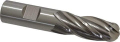 Cleveland - 3/4" Diam, 1-5/8" LOC, 4 Flute High Speed Steel Ball End Mill - Uncoated, Single End, 3-7/8" OAL, 3/4" Shank Diam, Spiral Flute - USA Tool & Supply