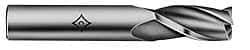 Cleveland - 13/16", 1-7/8" LOC, 5/8" Shank Diam, 4" OAL, 3 Flute, High Speed Steel Square End Mill - Single End, TiN Finish, Spiral Flute, 30° Helix, Centercutting, Right Hand Cut, Right Hand Flute, Series HG-3 - USA Tool & Supply