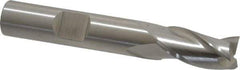 Cleveland - 3/8", 3/4" LOC, 3/8" Shank Diam, 2-1/2" OAL, 3 Flute, High Speed Steel Square End Mill - Single End, Uncoated, Spiral Flute, 30° Helix, Centercutting, Right Hand Cut, Right Hand Flute, Series HG-3 - USA Tool & Supply