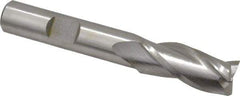 Cleveland - 7/16", 1" LOC, 3/8" Shank Diam, 2-11/16" OAL, 3 Flute, High Speed Steel Square End Mill - Single End, Uncoated, Spiral Flute, 30° Helix, Centercutting, Right Hand Cut, Right Hand Flute, Series HG-3 - USA Tool & Supply