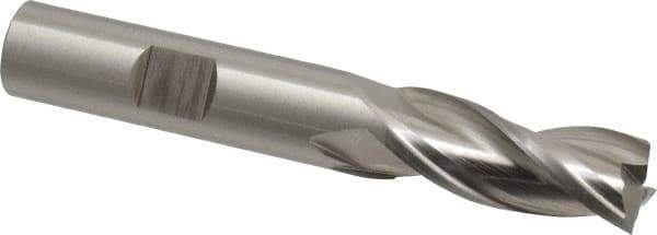 Cleveland - 1/2", 1-1/4" LOC, 1/2" Shank Diam, 3-1/4" OAL, 3 Flute, High Speed Steel Square End Mill - Single End, Uncoated, Spiral Flute, 30° Helix, Centercutting, Right Hand Cut, Right Hand Flute, Series HG-3 - USA Tool & Supply