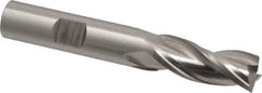 Cleveland - 1/2", 1-1/4" LOC, 1/2" Shank Diam, 3-1/4" OAL, 3 Flute, High Speed Steel Square End Mill - Single End, Uncoated, Spiral Flute, 30° Helix, Centercutting, Right Hand Cut, Right Hand Flute, Series HG-3 - USA Tool & Supply