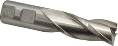 Cleveland - 7/8", 1-7/8" LOC, 7/8" Shank Diam, 4-1/8" OAL, 3 Flute, High Speed Steel Square End Mill - Single End, Uncoated, Spiral Flute, 30° Helix, Centercutting, Right Hand Cut, Right Hand Flute, Series HG-3 - USA Tool & Supply