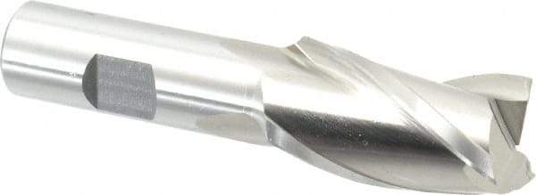 Cleveland - 1", 1-7/8" LOC, 3/4" Shank Diam, 4-1/8" OAL, 3 Flute, High Speed Steel Square End Mill - Single End, Uncoated, Spiral Flute, 30° Helix, Centercutting, Right Hand Cut, Right Hand Flute, Series HG-3 - USA Tool & Supply