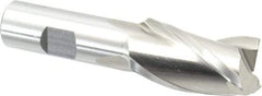 Cleveland - 1", 1-7/8" LOC, 3/4" Shank Diam, 4-1/8" OAL, 3 Flute, High Speed Steel Square End Mill - Single End, Uncoated, Spiral Flute, 30° Helix, Centercutting, Right Hand Cut, Right Hand Flute, Series HG-3 - USA Tool & Supply