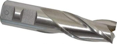 Cleveland - 1", 2" LOC, 1" Shank Diam, 4-1/2" OAL, 3 Flute, High Speed Steel Square End Mill - Single End, Uncoated, Spiral Flute, 30° Helix, Centercutting, Right Hand Cut, Right Hand Flute, Series HG-3 - USA Tool & Supply