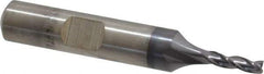 Cleveland - 1/8", 3/8" LOC, 3/8" Shank Diam, 2-5/16" OAL, 3 Flute, High Speed Steel Square End Mill - Single End, TiCN Finish, Spiral Flute, 30° Helix, Centercutting, Right Hand Cut, Right Hand Flute, Series HG-3 - USA Tool & Supply