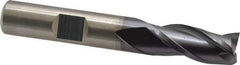 Cleveland - 3/8", 3/4" LOC, 3/8" Shank Diam, 2-1/2" OAL, 3 Flute, High Speed Steel Square End Mill - Single End, TiCN Finish, Spiral Flute, 30° Helix, Centercutting, Right Hand Cut, Right Hand Flute, Series HG-3 - USA Tool & Supply