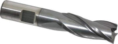 Cleveland - 11/16", 1-5/8" LOC, 5/8" Shank Diam, 3-1/4" OAL, 3 Flute, High Speed Steel Square End Mill - Single End, TiCN Finish, Spiral Flute, 30° Helix, Centercutting, Right Hand Cut, Right Hand Flute, Series HG-3 - USA Tool & Supply
