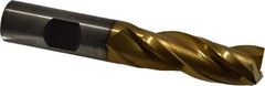 Cleveland - 5/8", 1-5/8" LOC, 5/8" Shank Diam, 3-1/4" OAL, 3 Flute, High Speed Steel Square End Mill - Single End, TiN Finish, Spiral Flute, 30° Helix, Centercutting, Right Hand Cut, Right Hand Flute, Series HG-3 - USA Tool & Supply