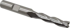 Cleveland - 5/16", 1-3/8" LOC, 3/8" Shank Diam, 3-1/8" OAL, 3 Flute, High Speed Steel Square End Mill - Single End, Uncoated, Spiral Flute, 30° Helix, Centercutting, Right Hand Cut, Right Hand Flute, Series HG-3 - USA Tool & Supply