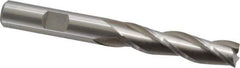 Cleveland - 3/8", 1-1/2" LOC, 3/8" Shank Diam, 3-1/4" OAL, 3 Flute, High Speed Steel Square End Mill - Single End, Uncoated, Spiral Flute, 30° Helix, Centercutting, Right Hand Cut, Right Hand Flute, Series HG-3 - USA Tool & Supply
