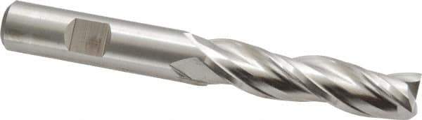 Cleveland - 1/2", 2" LOC, 1/2" Shank Diam, 4" OAL, 3 Flute, High Speed Steel Square End Mill - Single End, Uncoated, Spiral Flute, 30° Helix, Centercutting, Right Hand Cut, Right Hand Flute, Series HG-3 - USA Tool & Supply
