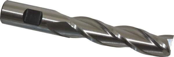 Cleveland - 3/4", 3" LOC, 3/4" Shank Diam, 5-1/4" OAL, 3 Flute, High Speed Steel Square End Mill - Single End, Uncoated, Spiral Flute, 30° Helix, Centercutting, Right Hand Cut, Right Hand Flute, Series HG-3 - USA Tool & Supply