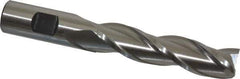 Cleveland - 3/4", 3" LOC, 3/4" Shank Diam, 5-1/4" OAL, 3 Flute, High Speed Steel Square End Mill - Single End, Uncoated, Spiral Flute, 30° Helix, Centercutting, Right Hand Cut, Right Hand Flute, Series HG-3 - USA Tool & Supply