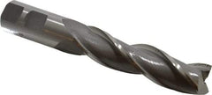 Cleveland - 7/8", 3-1/2" LOC, 7/8" Shank Diam, 5-3/4" OAL, 3 Flute, High Speed Steel Square End Mill - Single End, Uncoated, Spiral Flute, 30° Helix, Centercutting, Right Hand Cut, Right Hand Flute, Series HG-3 - USA Tool & Supply