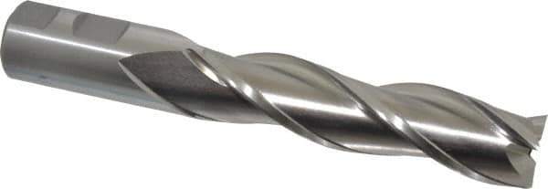 Cleveland - 1", 4" LOC, 1" Shank Diam, 6-1/2" OAL, 3 Flute, High Speed Steel Square End Mill - Single End, Uncoated, Spiral Flute, 30° Helix, Centercutting, Right Hand Cut, Right Hand Flute, Series HG-3 - USA Tool & Supply