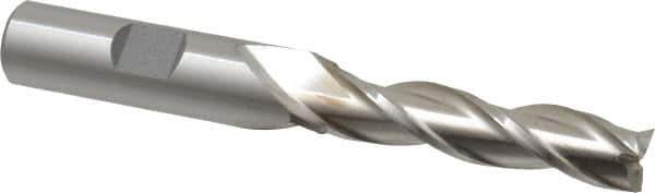 Cleveland - 13/32", 1-3/4" LOC, 1/2" Shank Diam, 3-3/4" OAL, 3 Flute, High Speed Steel Square End Mill - Single End, Uncoated, Spiral Flute, 30° Helix, Centercutting, Right Hand Cut, Right Hand Flute, Series HG-3 - USA Tool & Supply
