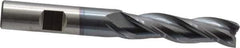 Cleveland - 1/2", 2" LOC, 1/2" Shank Diam, 4" OAL, 3 Flute, High Speed Steel Square End Mill - Single End, TiCN Finish, Spiral Flute, 30° Helix, Centercutting, Right Hand Cut, Right Hand Flute, Series HG-3 - USA Tool & Supply