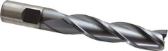 Cleveland - 3/4", 3" LOC, 3/4" Shank Diam, 5-1/4" OAL, 3 Flute, High Speed Steel Square End Mill - Single End, TiCN Finish, Spiral Flute, 30° Helix, Centercutting, Right Hand Cut, Right Hand Flute, Series HG-3 - USA Tool & Supply